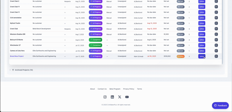 Fast project loading demo